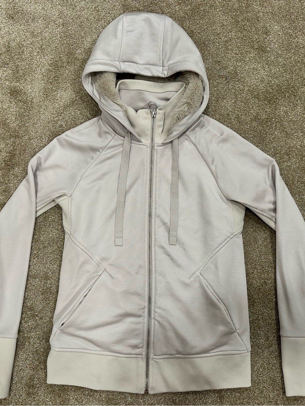 Athleta Triumph Luxe Zip-Up Hoodie with Faux Fur Lining